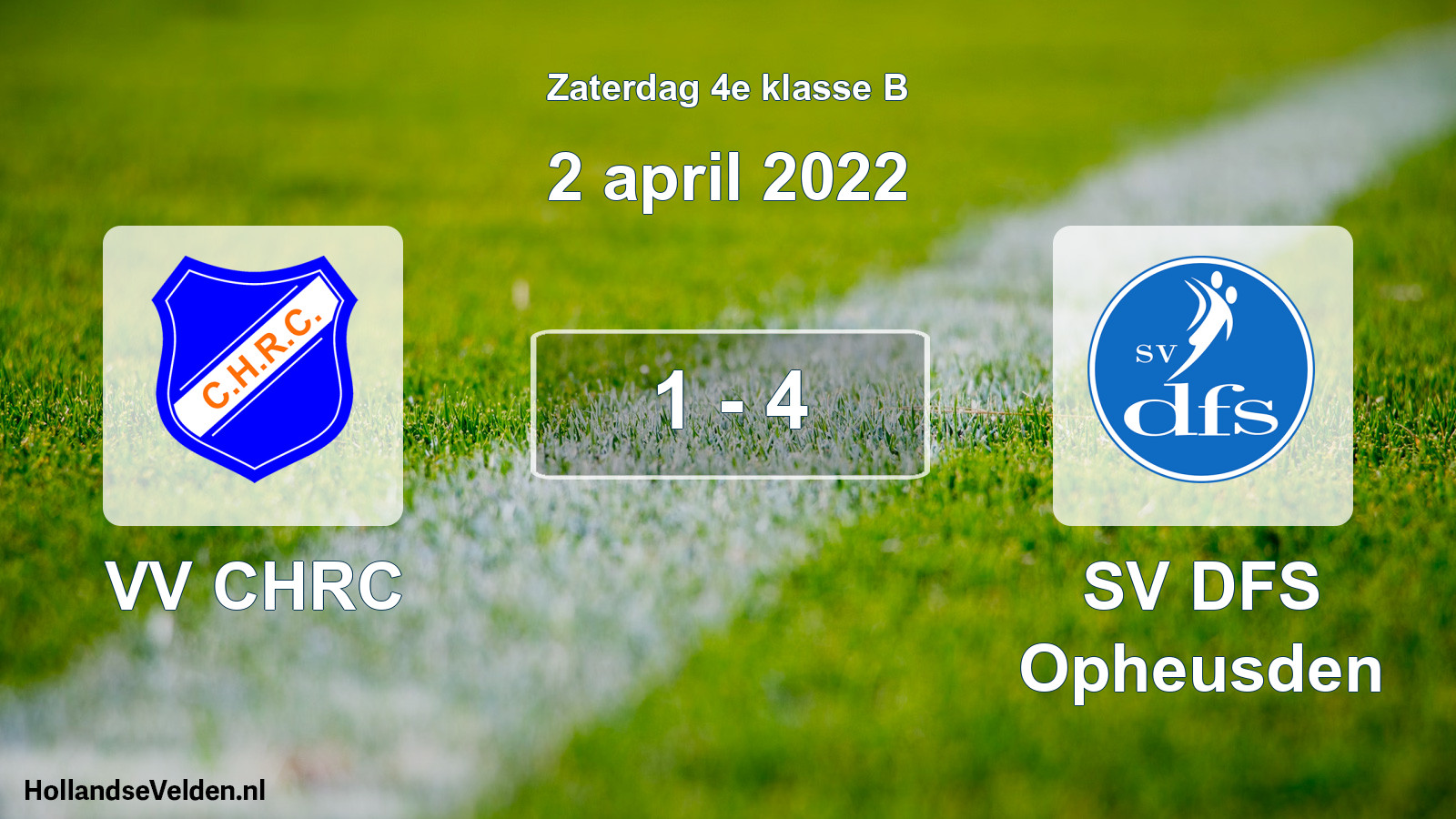 Total number of matches played: VV CHRC - SV DFS Opheusden 1 - 4 (2 April 2022)