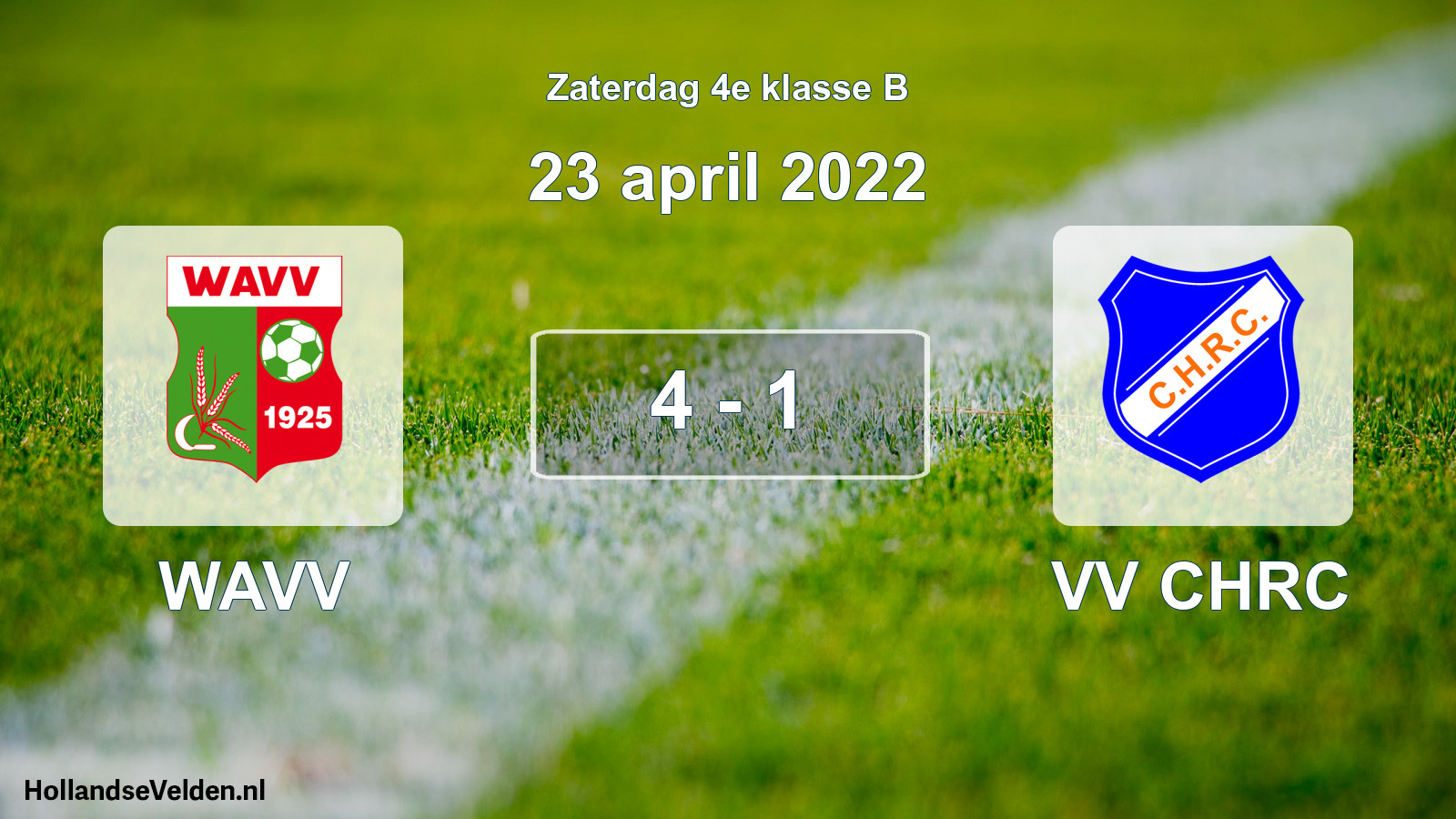 Total number of matches played: WAVV - VV CHRC 4 - 1 (23 April 2022)