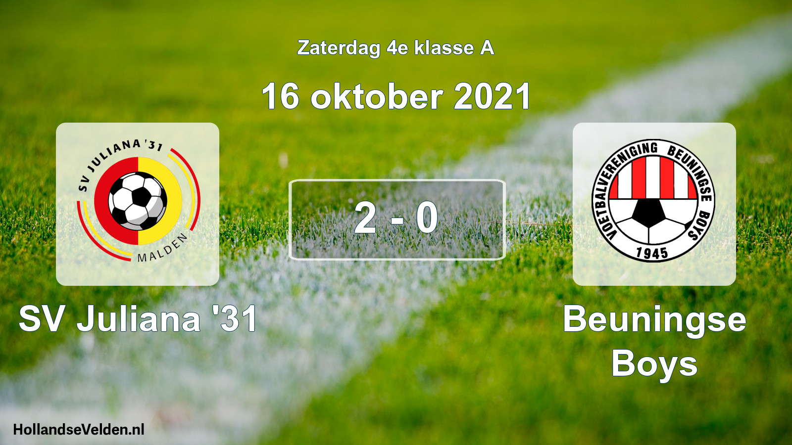 Total number of matches played: SV Juliana '31 - Beuningse Boys 2 - 0 (16 October 2021)