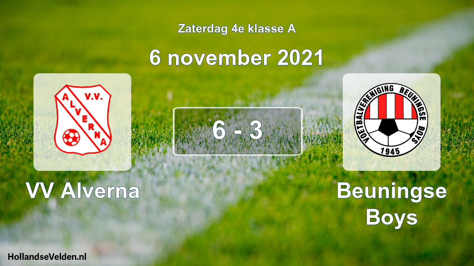 Total number of matches played: VV Alverna - Beuningse Boys 6 - 3 (6 November 2021)