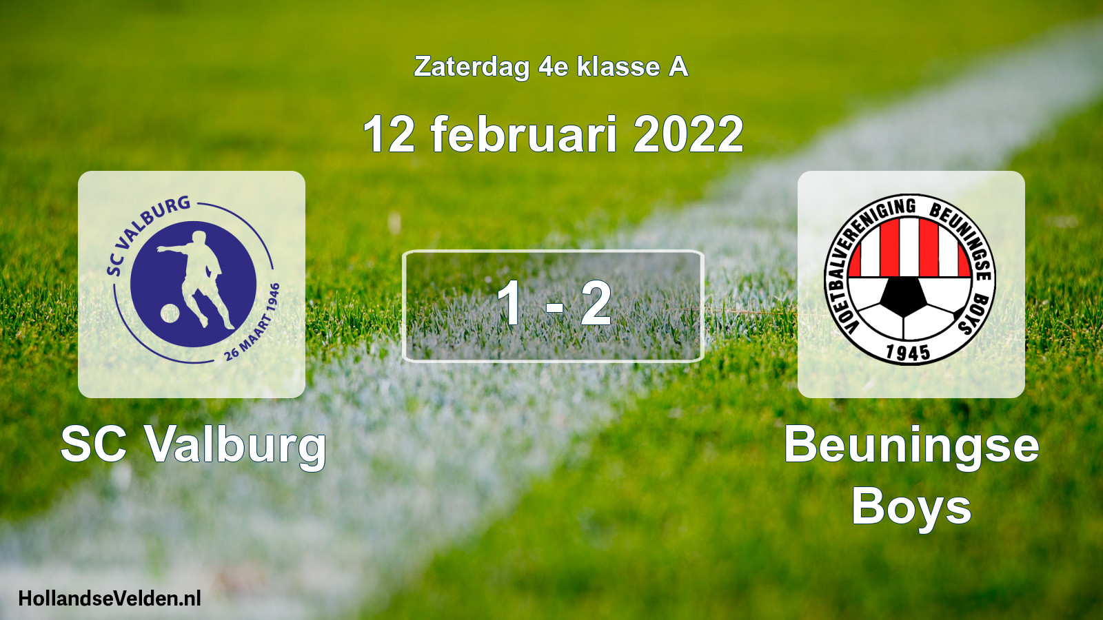 Total number of matches played: SC Valburg - Beuningse Boys 1 - 2 (12 February 2022)