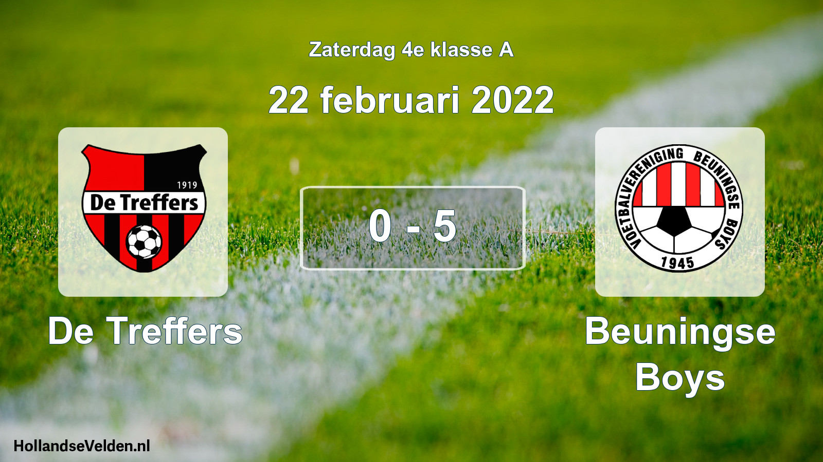 Total number of matches played: De Treffers - Beuningse Boys 0 - 5 (22 February 2022)