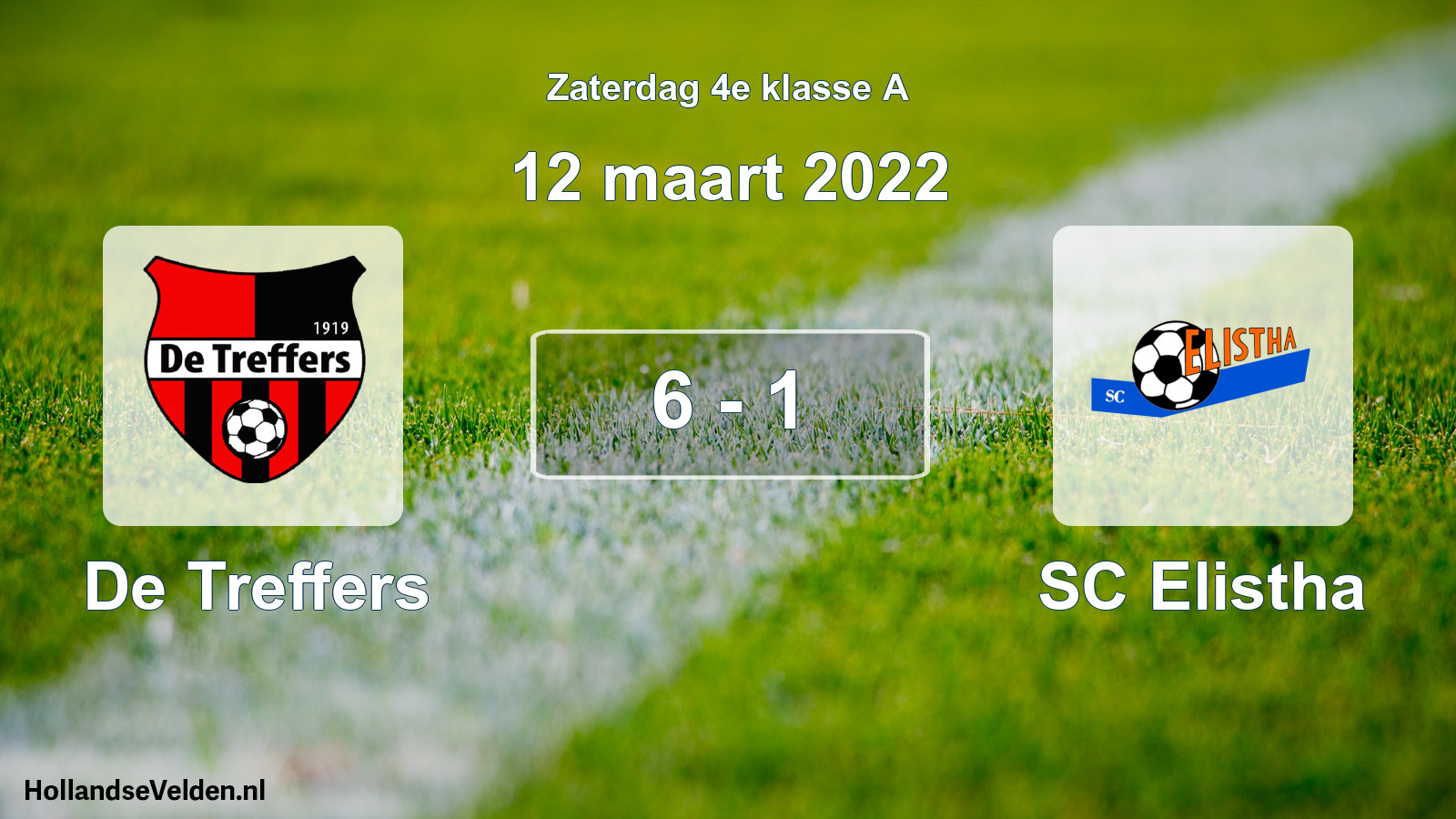 Total number of matches played: De Treffers - SC Elistha 6 - 1 (12 March 2022)