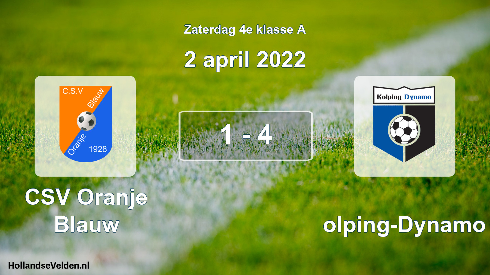 Total number of matches played: CSV Oranje Blauw - Kolping-Dynamo 1 - 4 (2 April 2022)