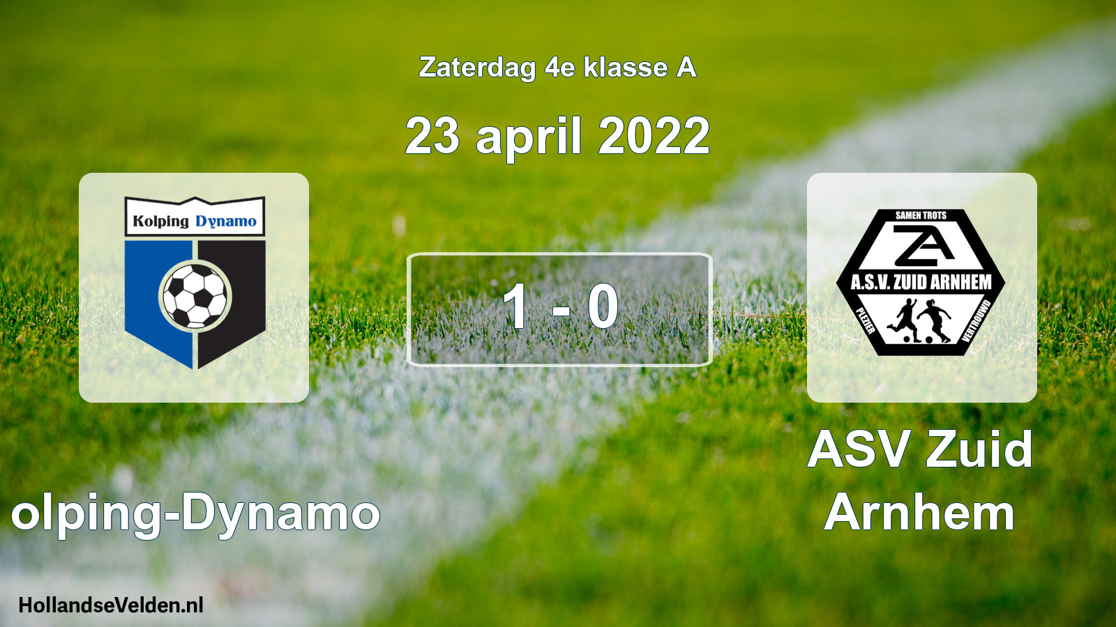 Total number of matches played: Kolping-Dynamo - ASV Zuid Arnhem 1 - 0 (23 April 2022)
