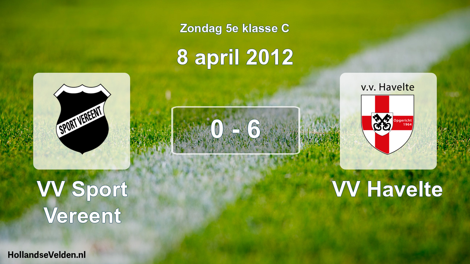 Total number of matches played: VV Sport Vereent - VV Havelte 0 - 6 (8 April 2012)