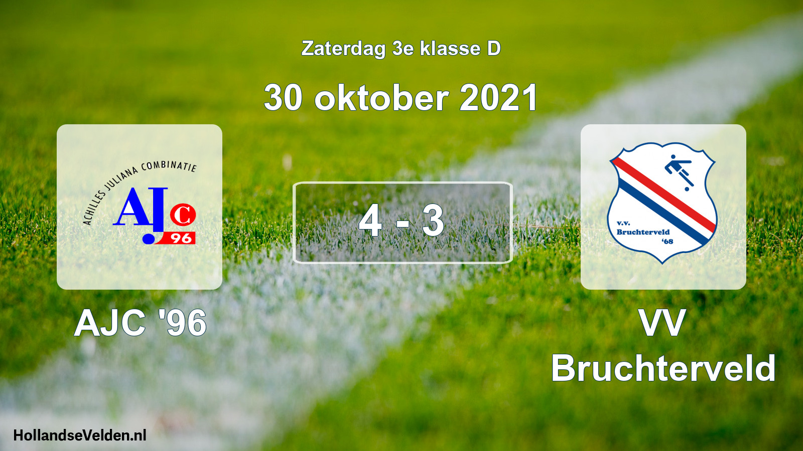 Total number of matches played: AJC '96 - VV Bruchterveld 4 - 3 (30 October 2021)