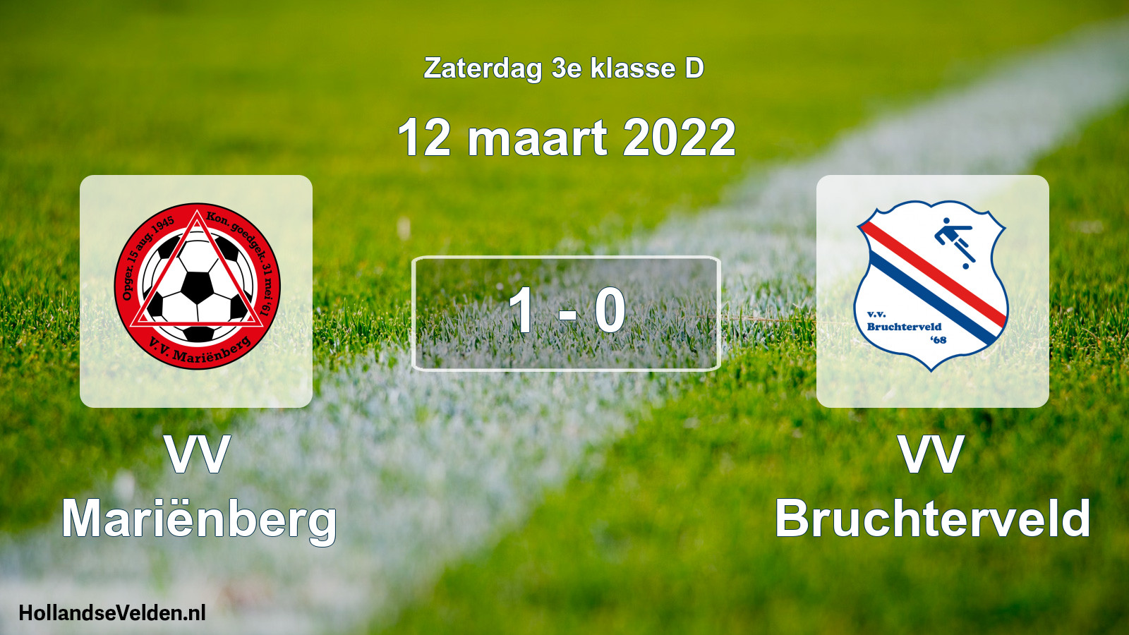 Total number of matches played: VV Mariënberg - VV Bruchterveld 1 - 0 (12 March 2022)