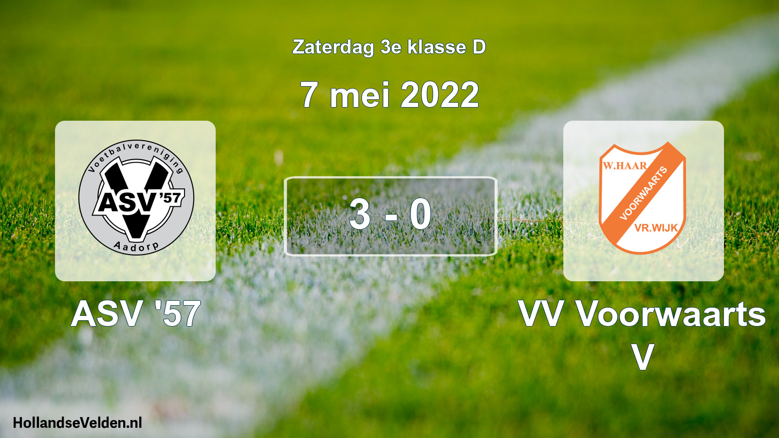 Total number of matches played: ASV '57 - VV Voorwaarts V 3 - 0 (7 May 2022)