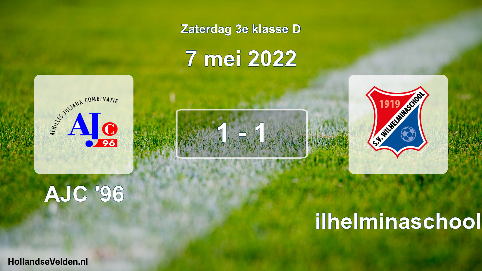 Total number of matches played: AJC '96 - Wilhelminaschool 1 - 1 (7 May 2022)