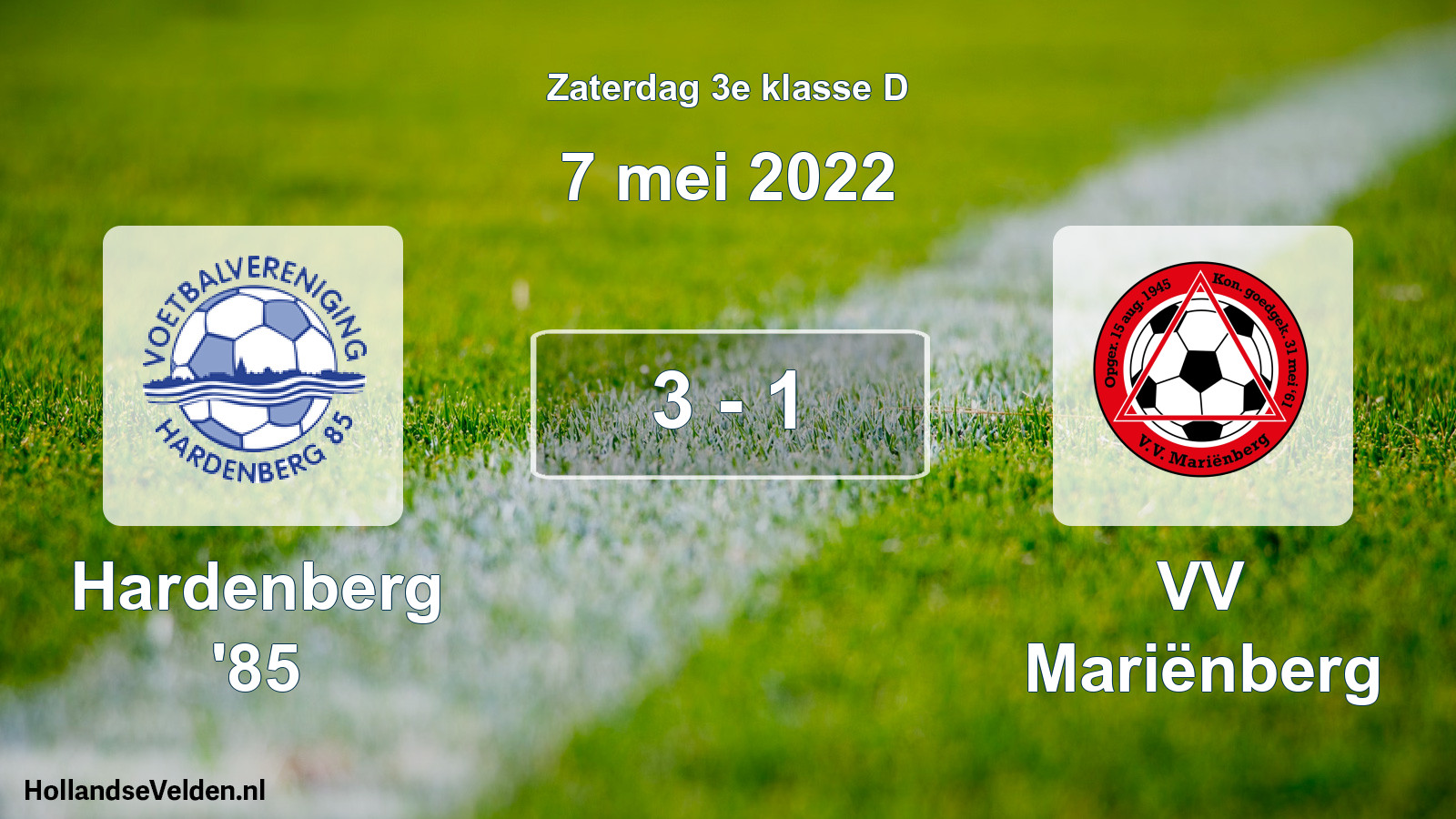 Total number of matches played: Hardenberg '85 - VV Mariënberg 3 - 1 (7 May 2022)