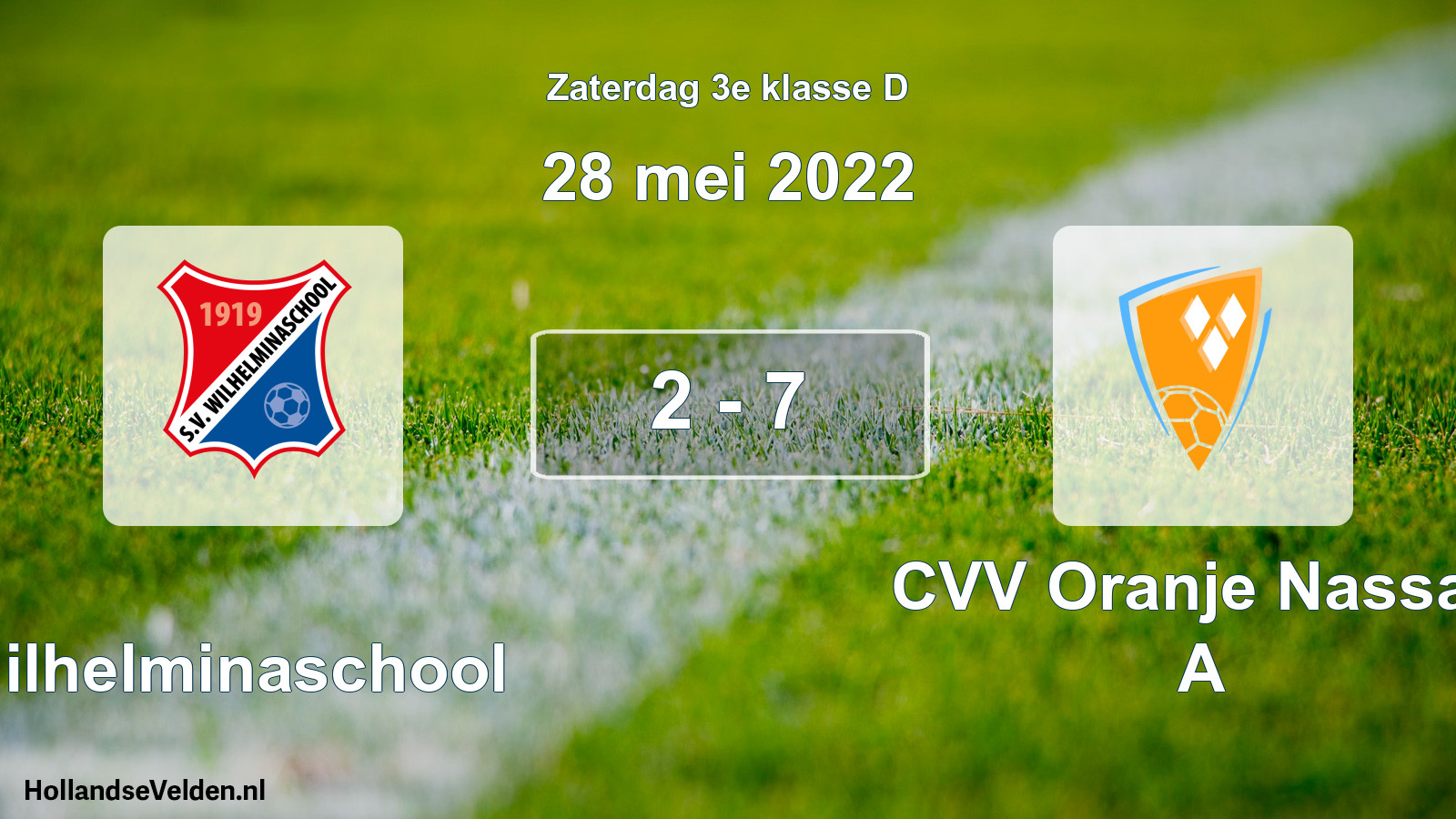 Total number of matches played: Wilhelminaschool - CVV Oranje Nassau A 2 - 7 (28 May 2022)