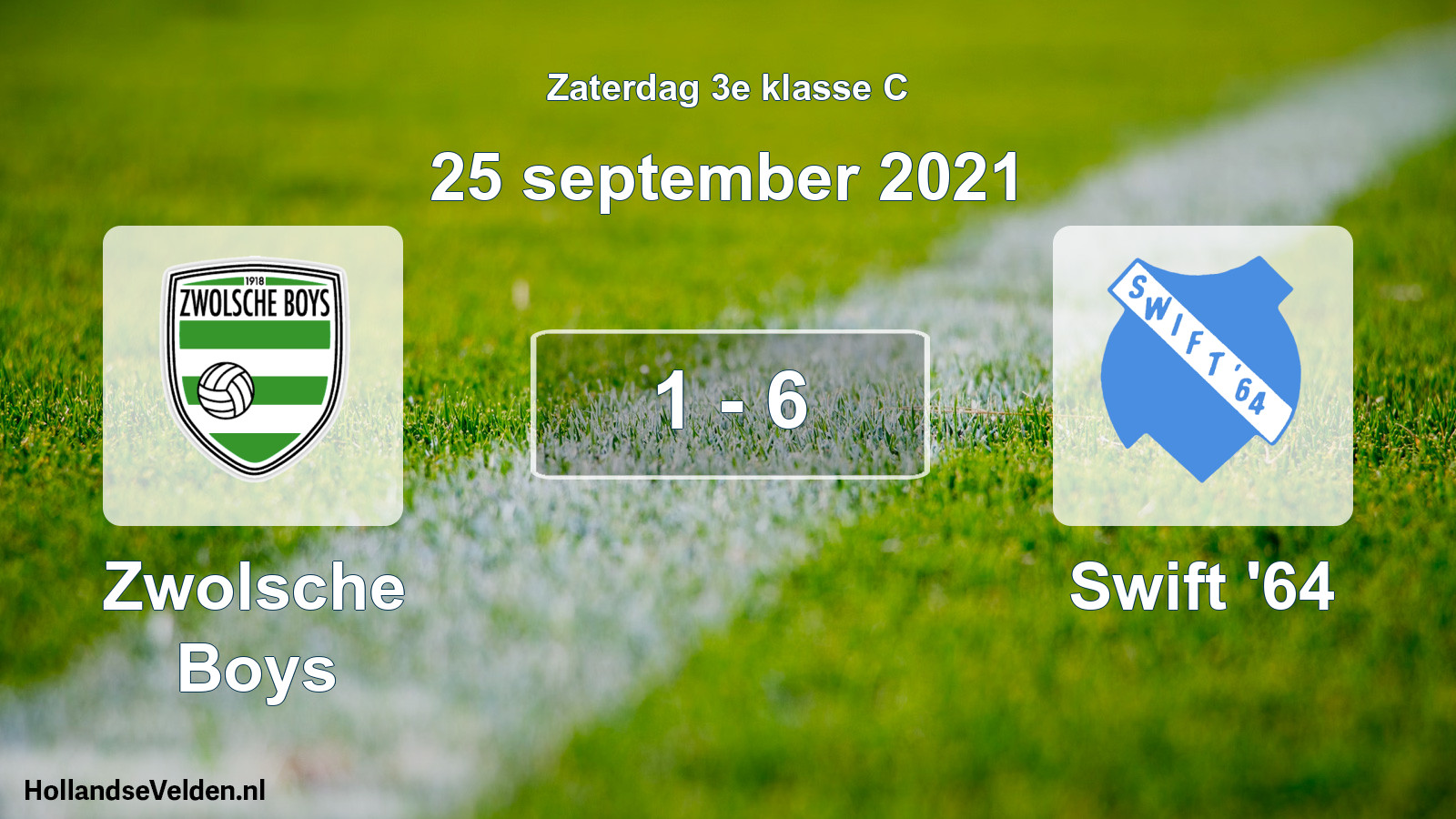 Total number of matches played: Zwolsche Boys - Swift '64 1 - 6 (25 September 2021)