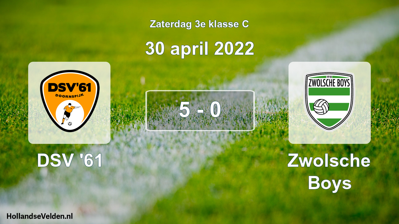 Total number of matches played: DSV '61 - Zwolsche Boys 5 - 0 (30 April 2022)
