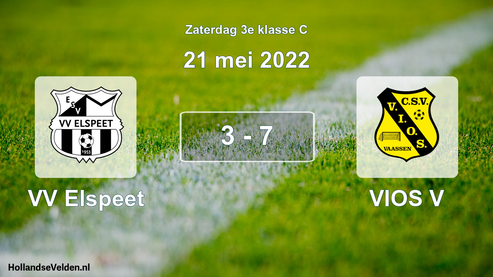 Total number of matches played: VV Elspeet - VIOS V 3 - 7 (21 May 2022)