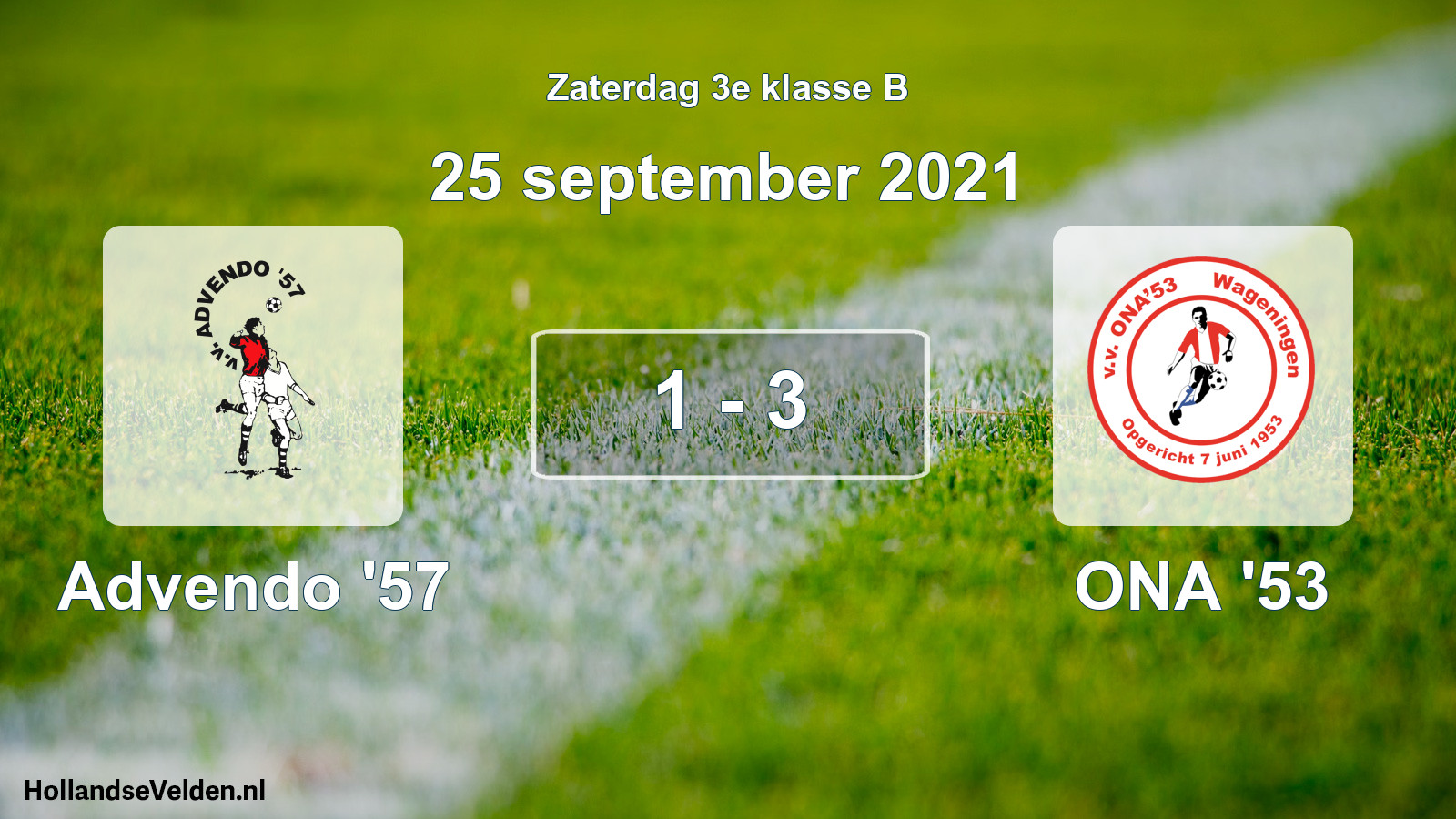 Total number of matches played: Advendo '57 - ONA '53 1 - 3 (25 September 2021)