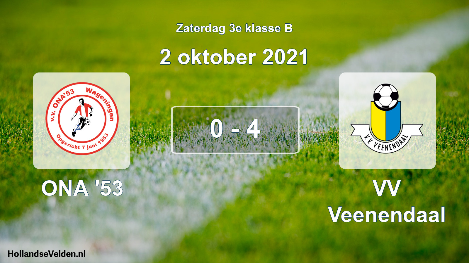 Total number of matches played: ONA '53 - VV Veenendaal 0 - 4 (2 October 2021)