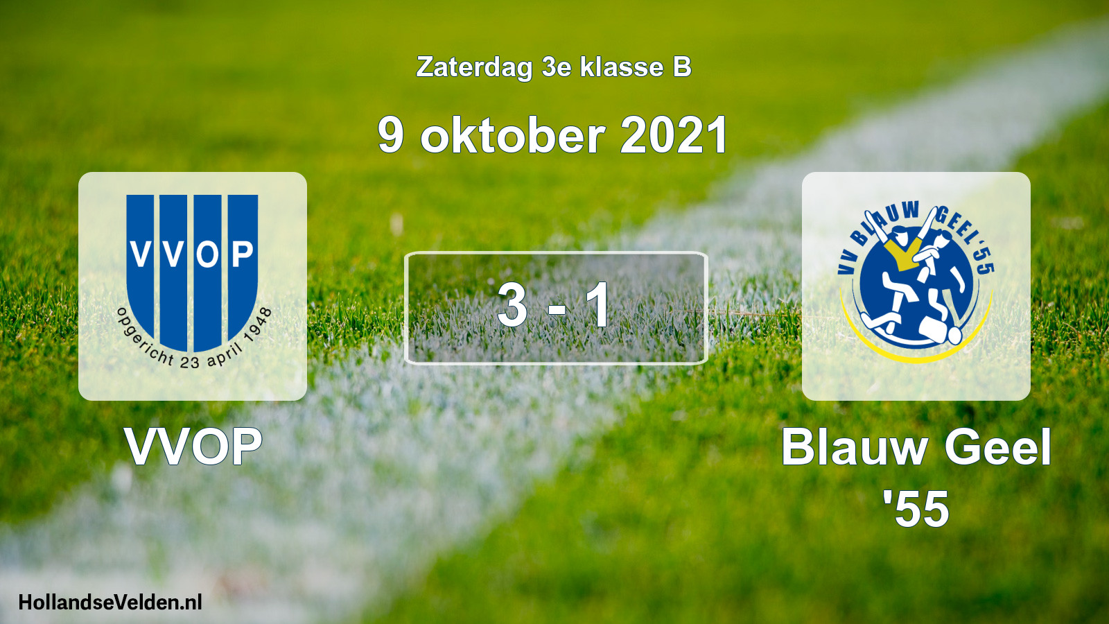 Total number of matches played: VVOP - Blauw Geel '55 3 - 1 (9 October 2021)