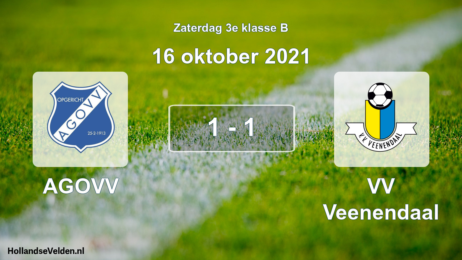 Total number of matches played: AGOVV - VV Veenendaal 1 - 1 (16 October 2021)