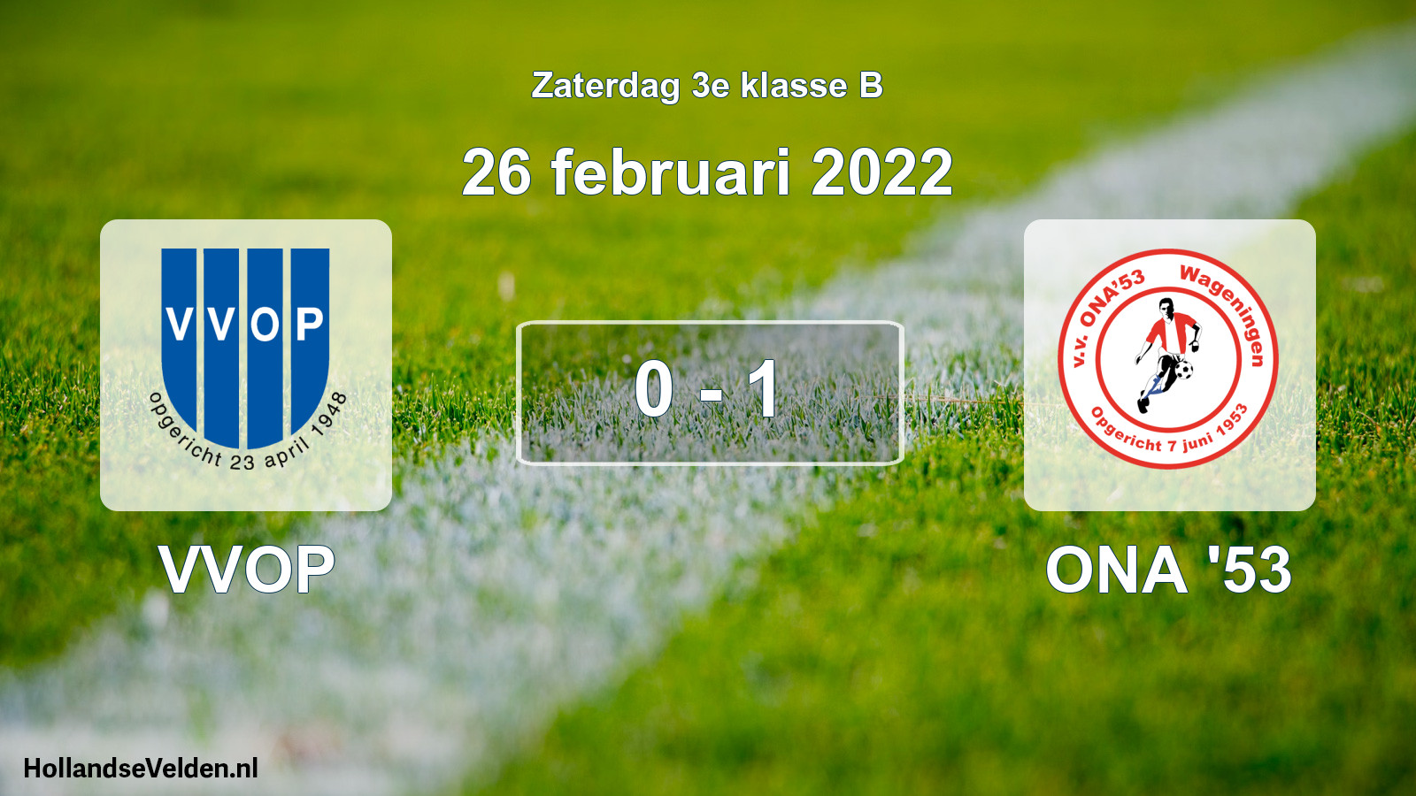 Total number of matches played: VVOP - ONA '53 0 - 1 (26 February 2022)