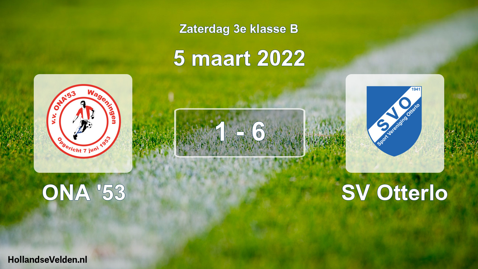 Total number of matches played: ONA '53 - SV Otterlo 1 - 6 (5 March 2022)