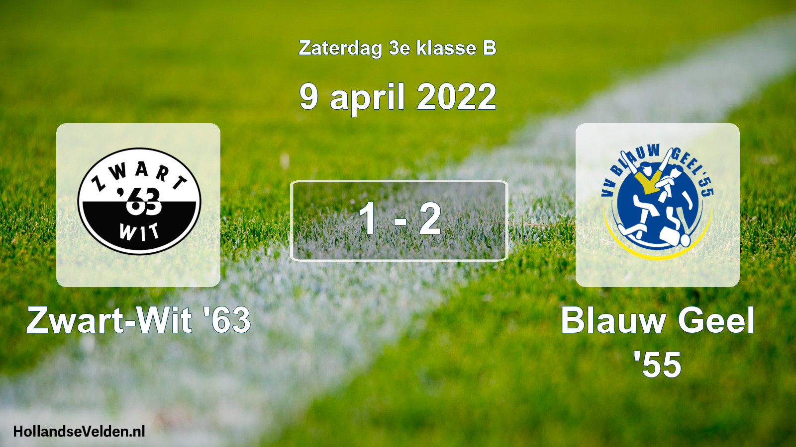 Total number of matches played: Zwart-Wit '63 - Blauw Geel '55 1 - 2 (9 April 2022)