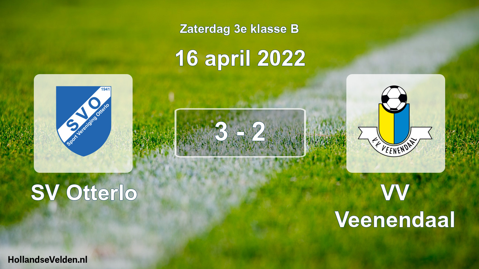 Total number of matches played: SV Otterlo - VV Veenendaal 3 - 2 (16 April 2022)