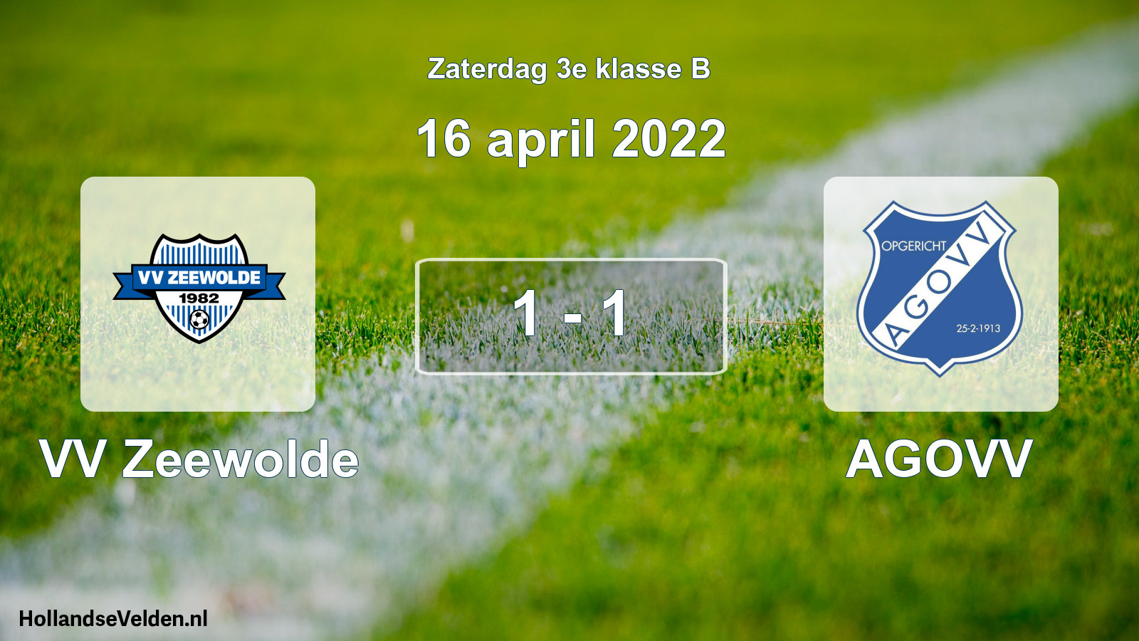 Total number of matches played: VV Zeewolde - AGOVV 1 - 1 (16 April 2022)