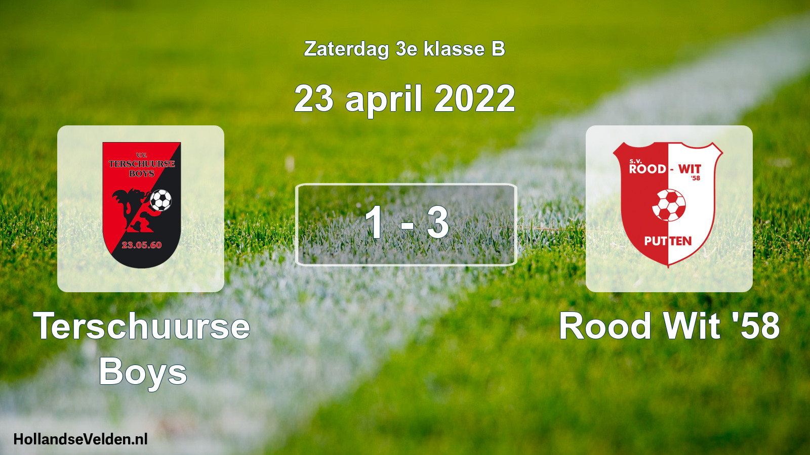 Total number of matches played: Terschuurse Boys - Rood Wit '58 1 - 3 (23 April 2022)