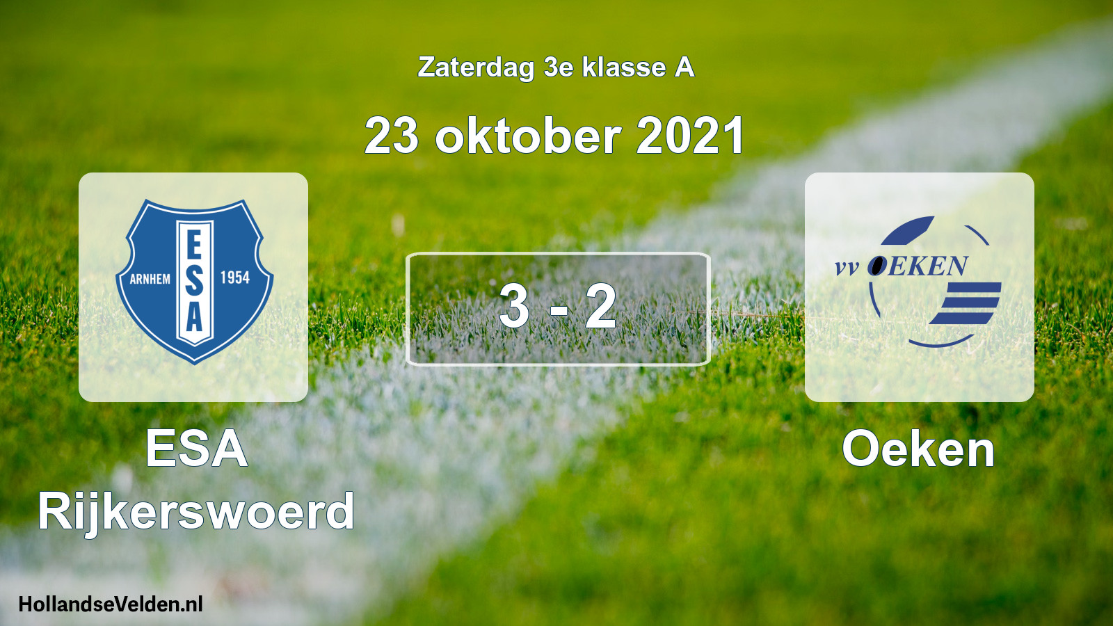 Total number of matches played: ESA Rijkerswoerd - Oeken 3 - 2 (23 October 2021)