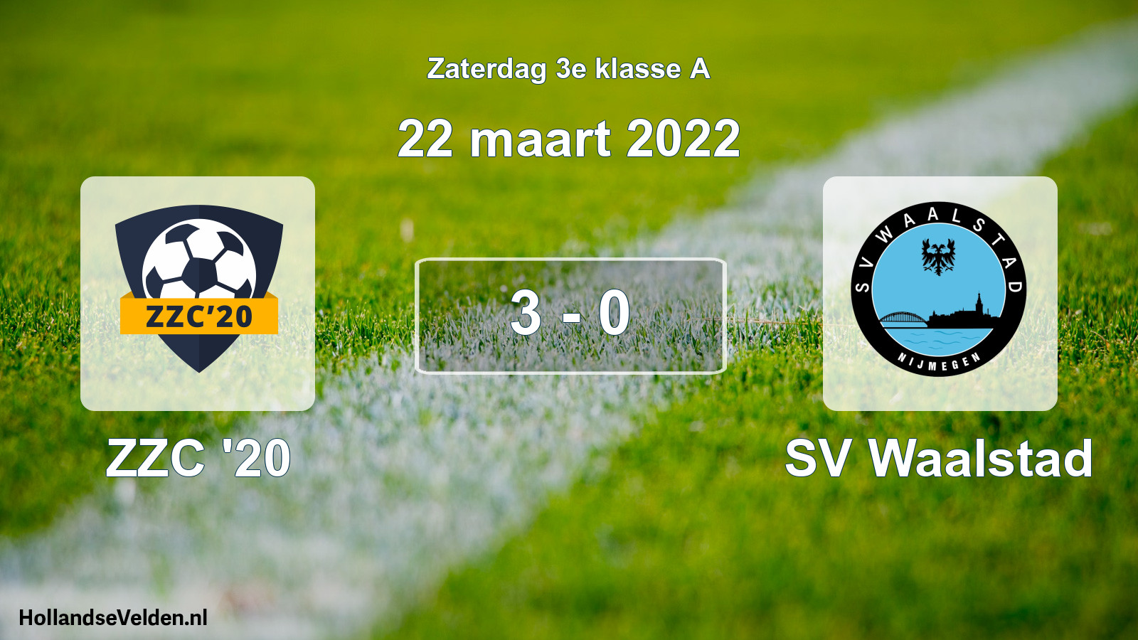 Total number of matches played: ZZC '20 - SV Waalstad 3 - 0 (22 March 2022)