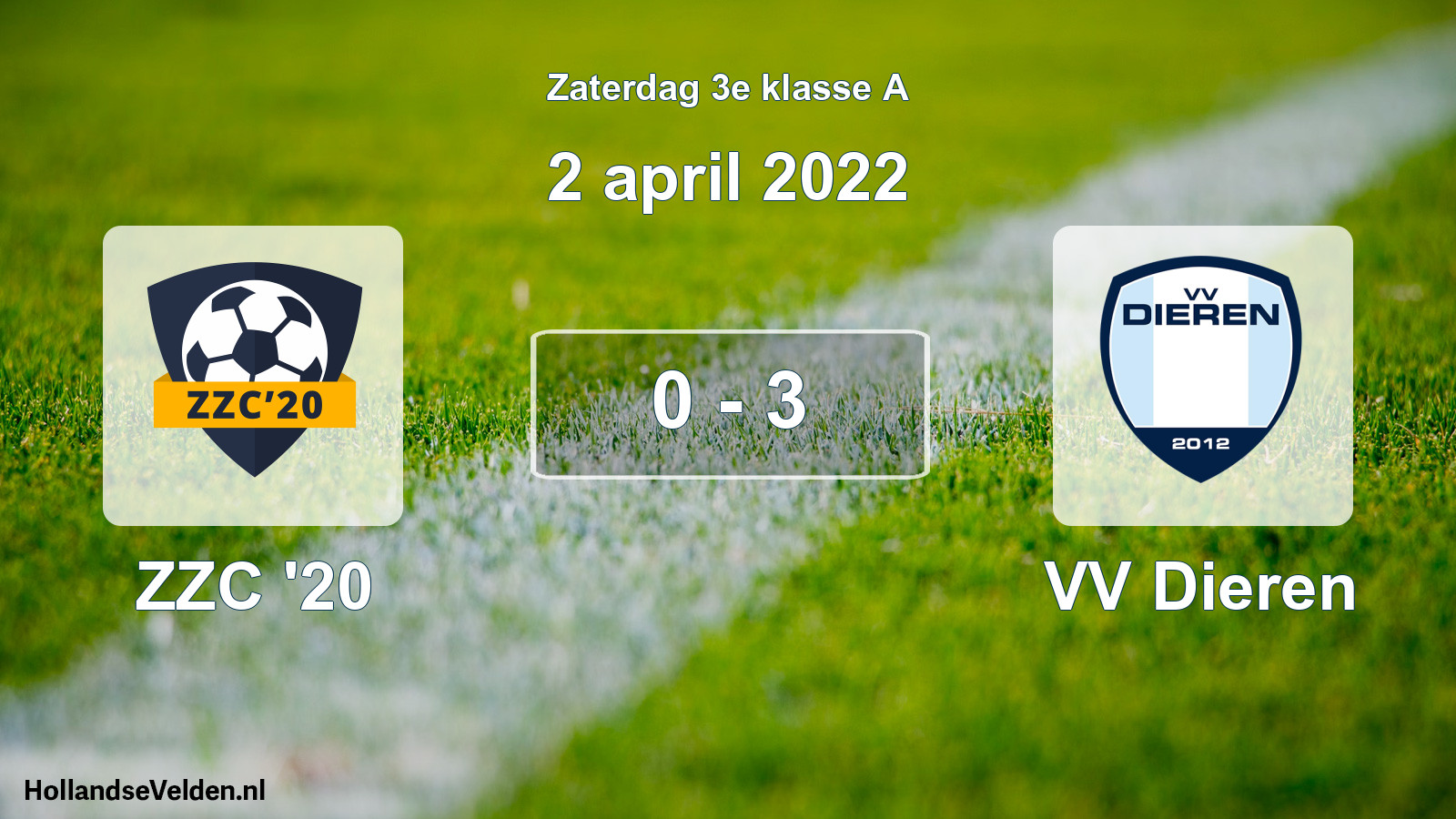 Total number of matches played: ZZC '20 - VV Dieren 0 - 3 (2 April 2022)