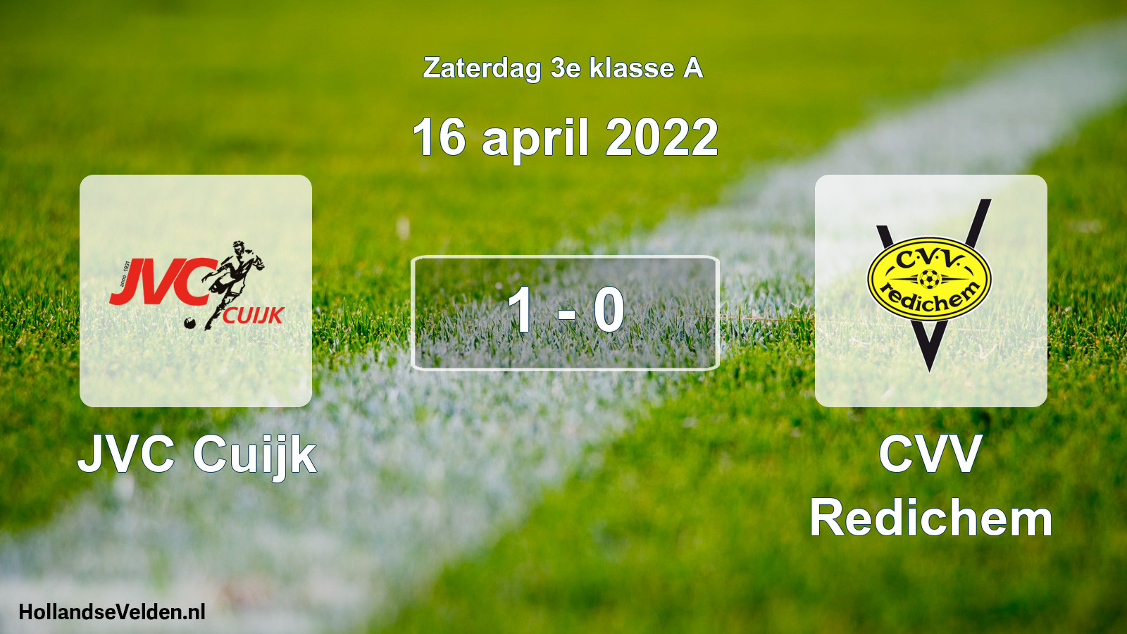 Total number of matches played: JVC Cuijk - CVV Redichem 1 - 0 (16 April 2022)