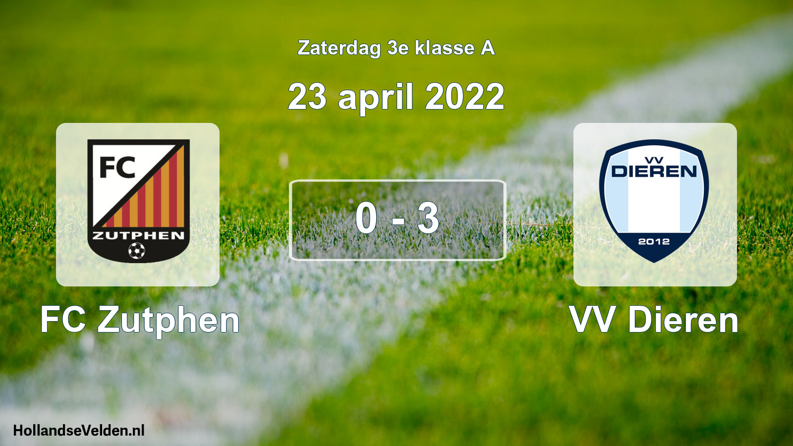 Total number of matches played: FC Zutphen - VV Dieren 0 - 3 (23 April 2022)