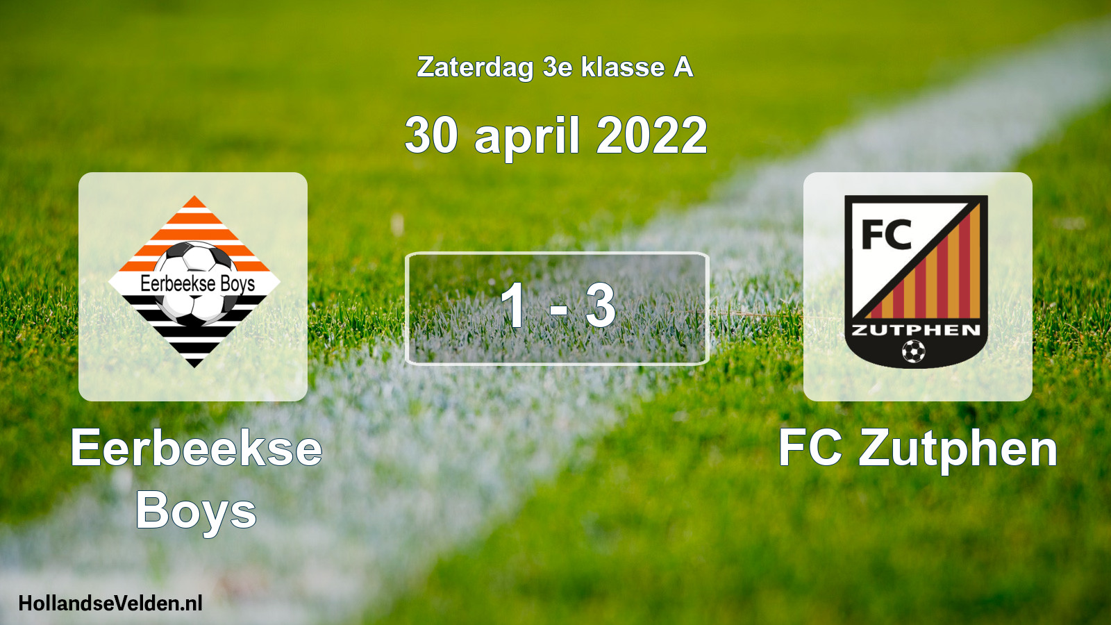 Total number of matches played: Eerbeekse Boys - FC Zutphen 1 - 3 (30 April 2022)