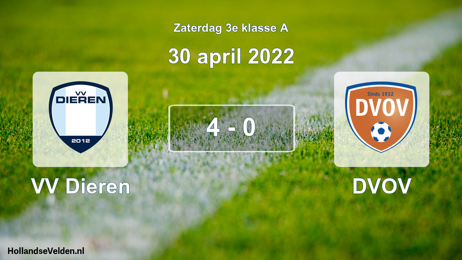 Total number of matches played: VV Dieren - DVOV 4 - 0 (30 April 2022)