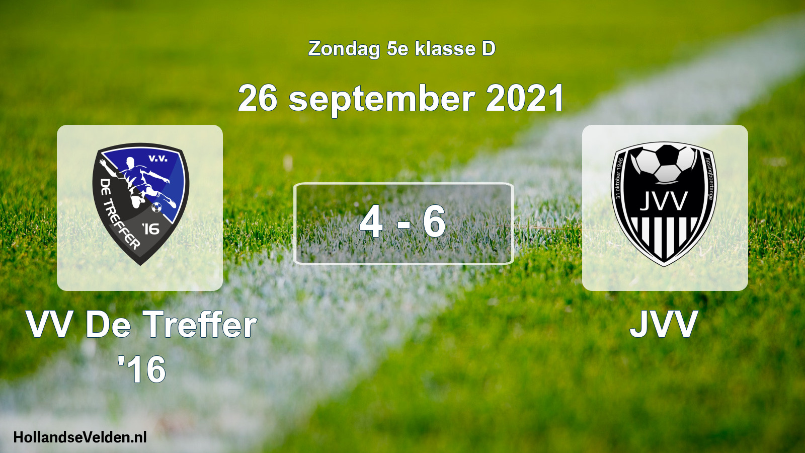 Total number of matches played: VV De Treffer '16 - JVV 4 - 6 (26 September 2021)