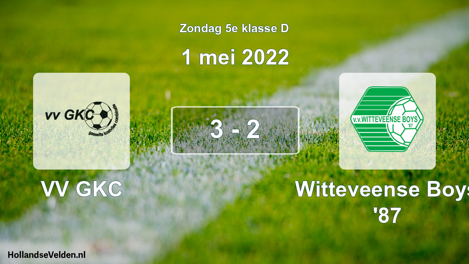 Total number of matches played: VV GKC - Witteveense Boys '87 3 - 2 (1 May 2022)