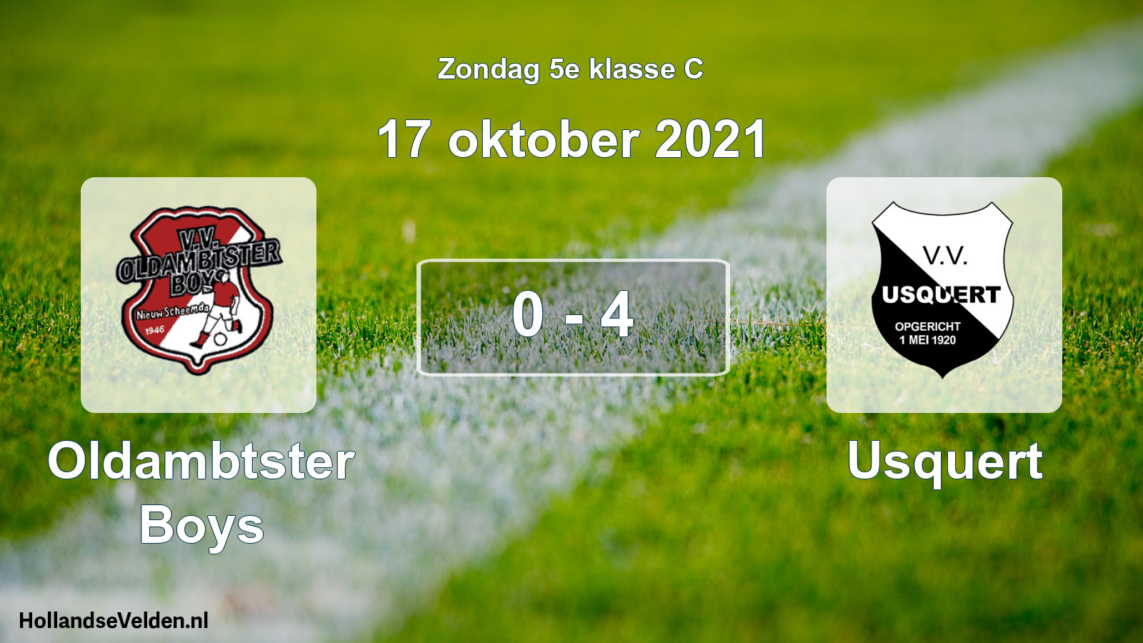 Total number of matches played: Oldambtster Boys - Usquert 0 - 4 (17 October 2021)