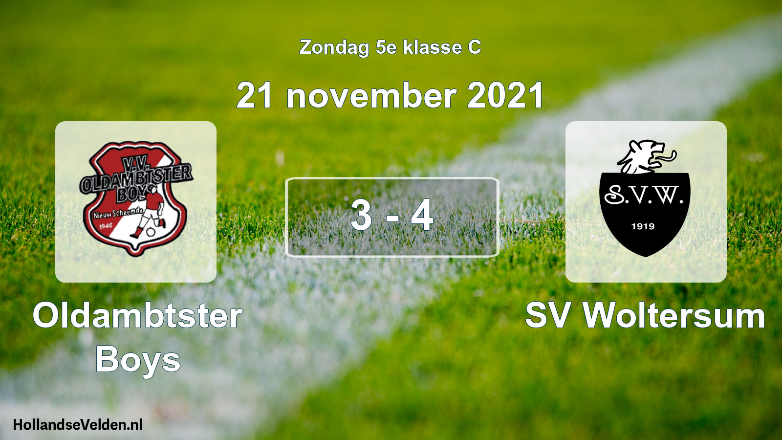 Total number of matches played: Oldambtster Boys - SV Woltersum 3 - 4 (21 November 2021)