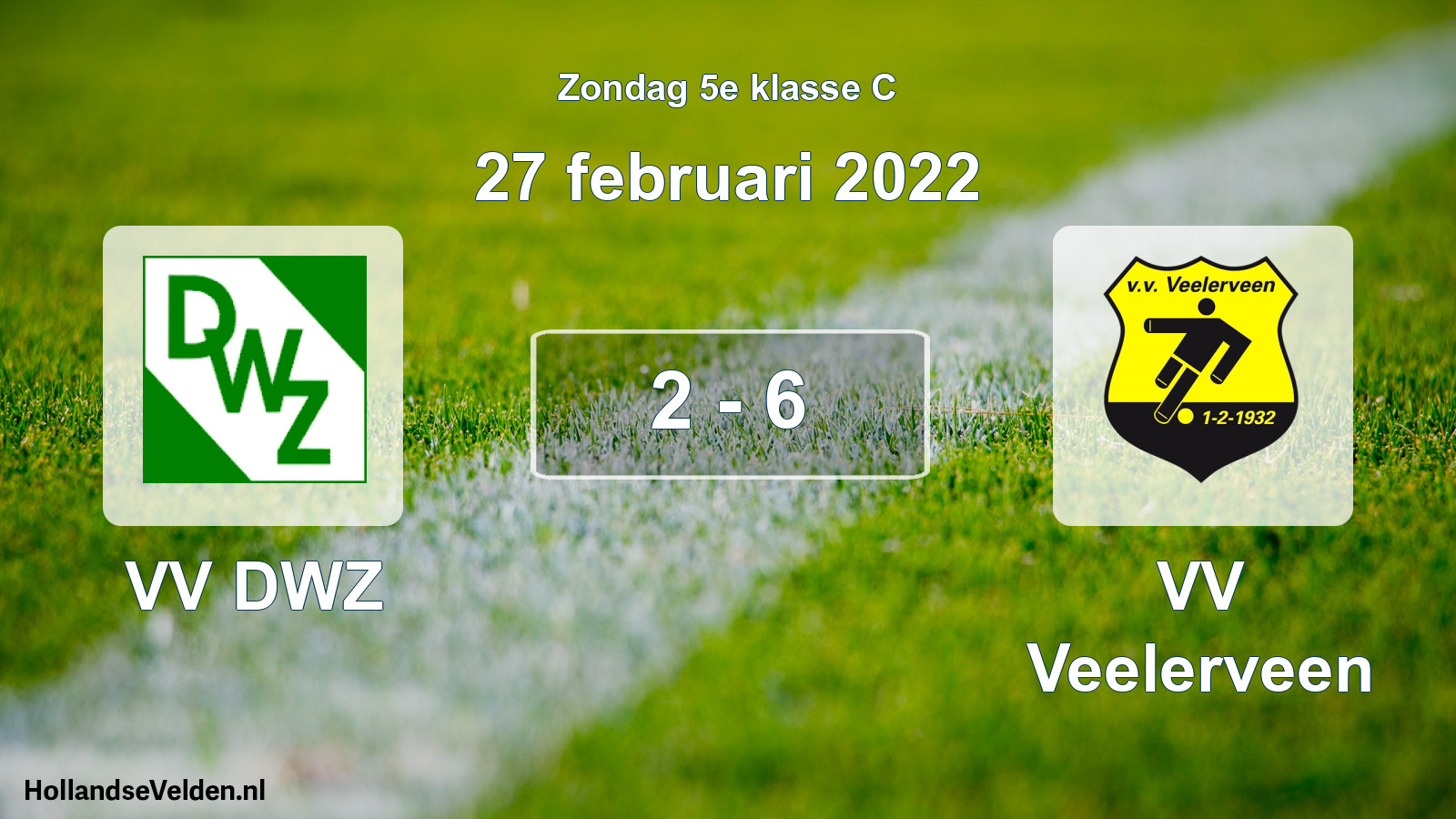 Total number of matches played: VV DWZ - VV Veelerveen 2 - 6 (27 February 2022)
