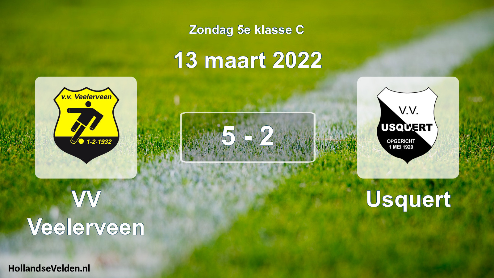 Total number of matches played: VV Veelerveen - Usquert 5 - 2 (13 March 2022)