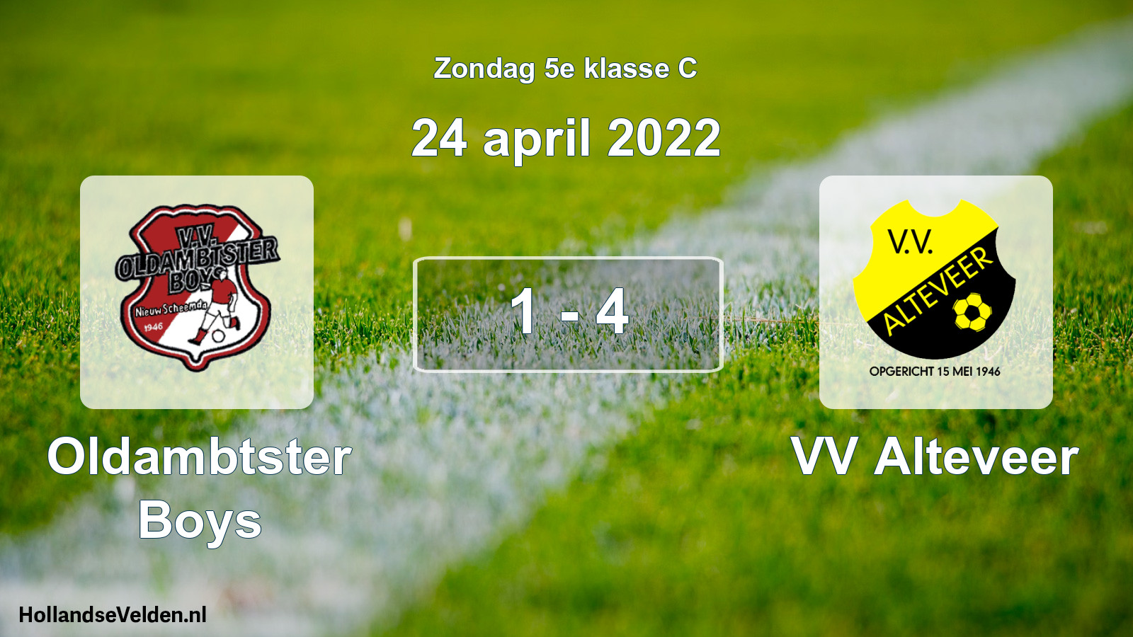 Total number of matches played: Oldambtster Boys - VV Alteveer 1 - 4 (24 April 2022)