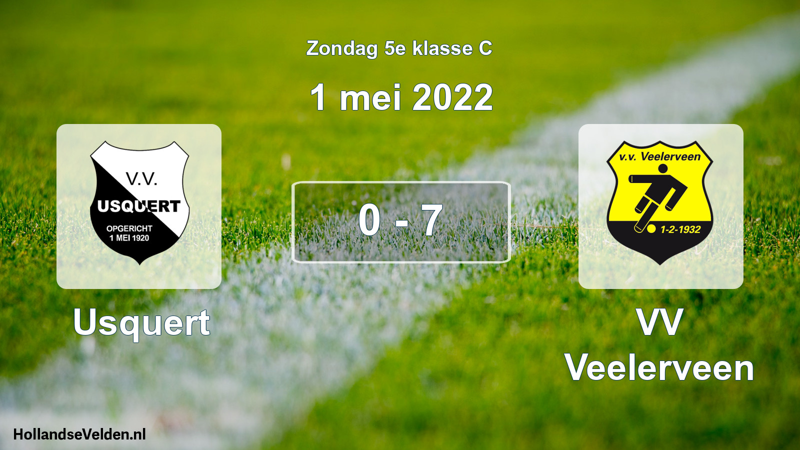 Total number of matches played: Usquert - VV Veelerveen 0 - 7 (1 May 2022)