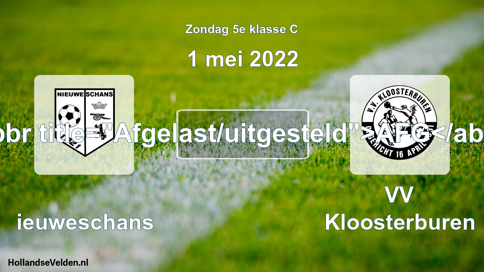 Scheduled Match: Nieuweschans - VV Kloosterburen (1 May 2022)