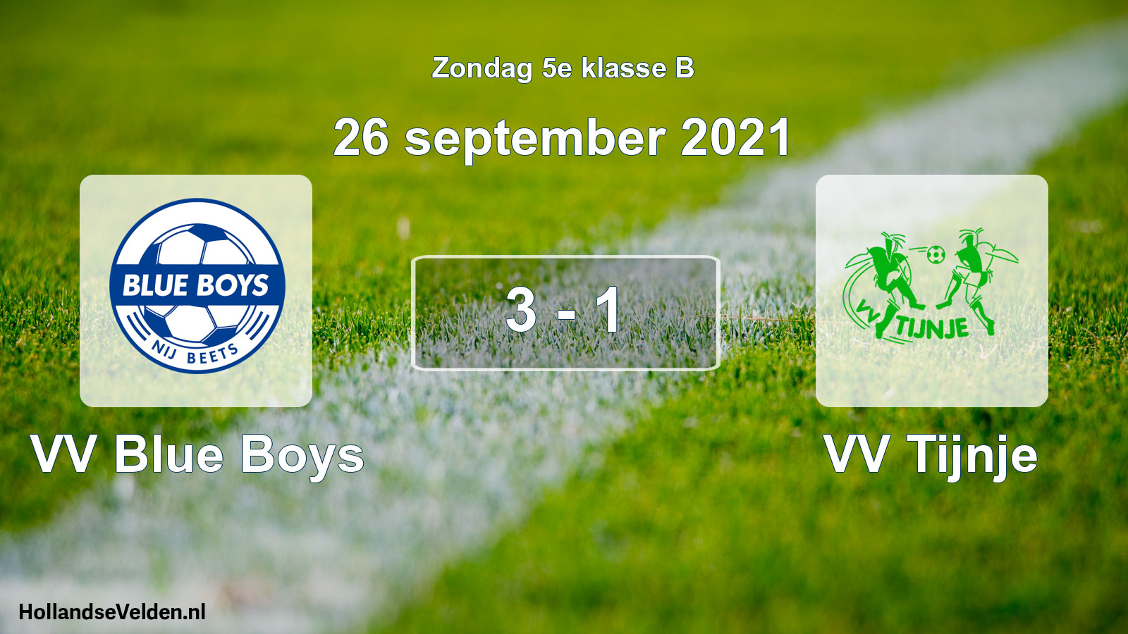 Total number of matches played: VV Blue Boys - VV Tijnje 3 - 1 (26 September 2021)
