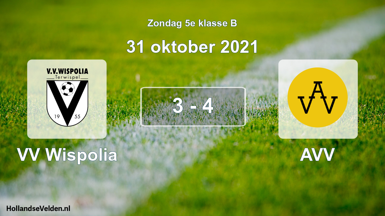 Total number of matches played: VV Wispolia - AVV 3 - 4 (31 October 2021)