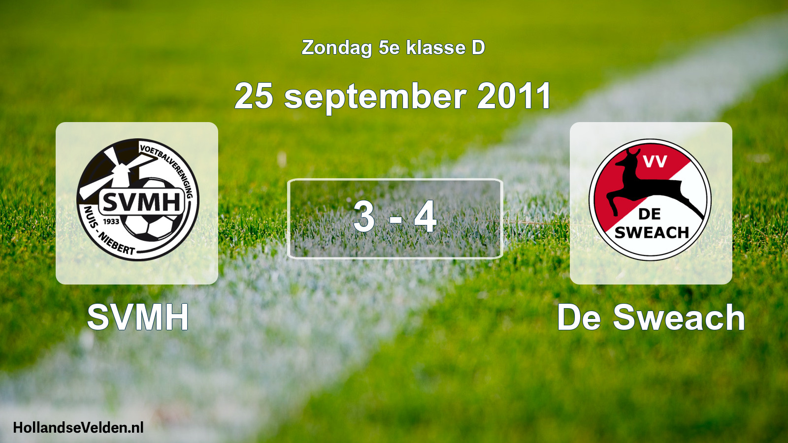 Total number of matches played: SVMH - De Sweach 3 - 4 (25 September 2011)