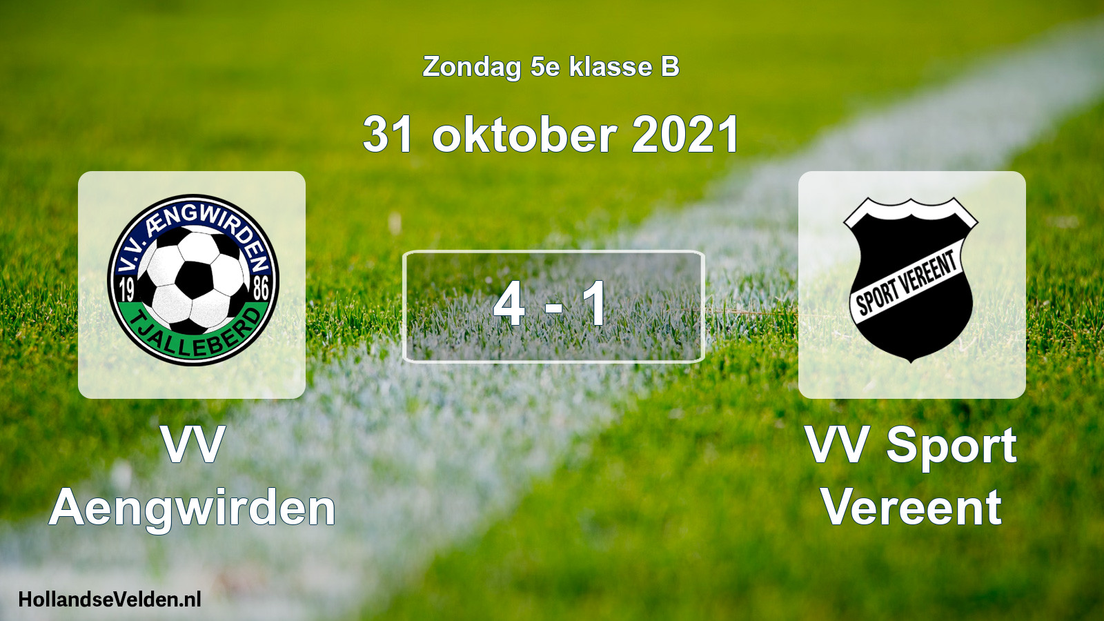 Total number of matches played: VV Aengwirden - VV Sport Vereent 4 - 1 (31 October 2021)