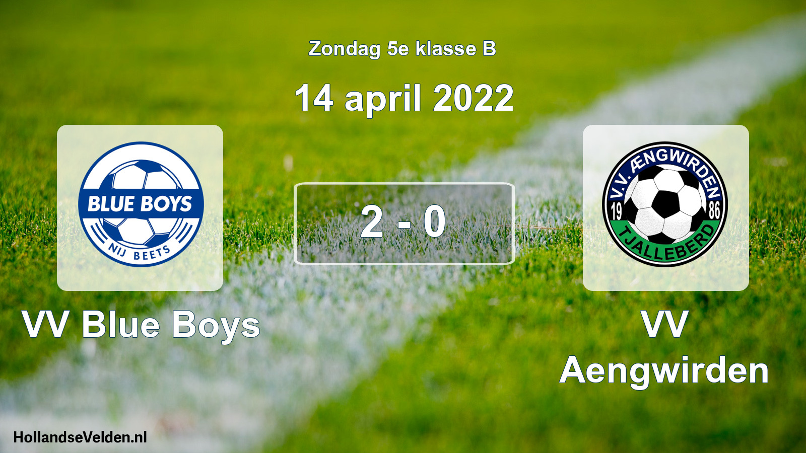 Total number of matches played: VV Blue Boys - VV Aengwirden 2 - 0 (14 April 2022)